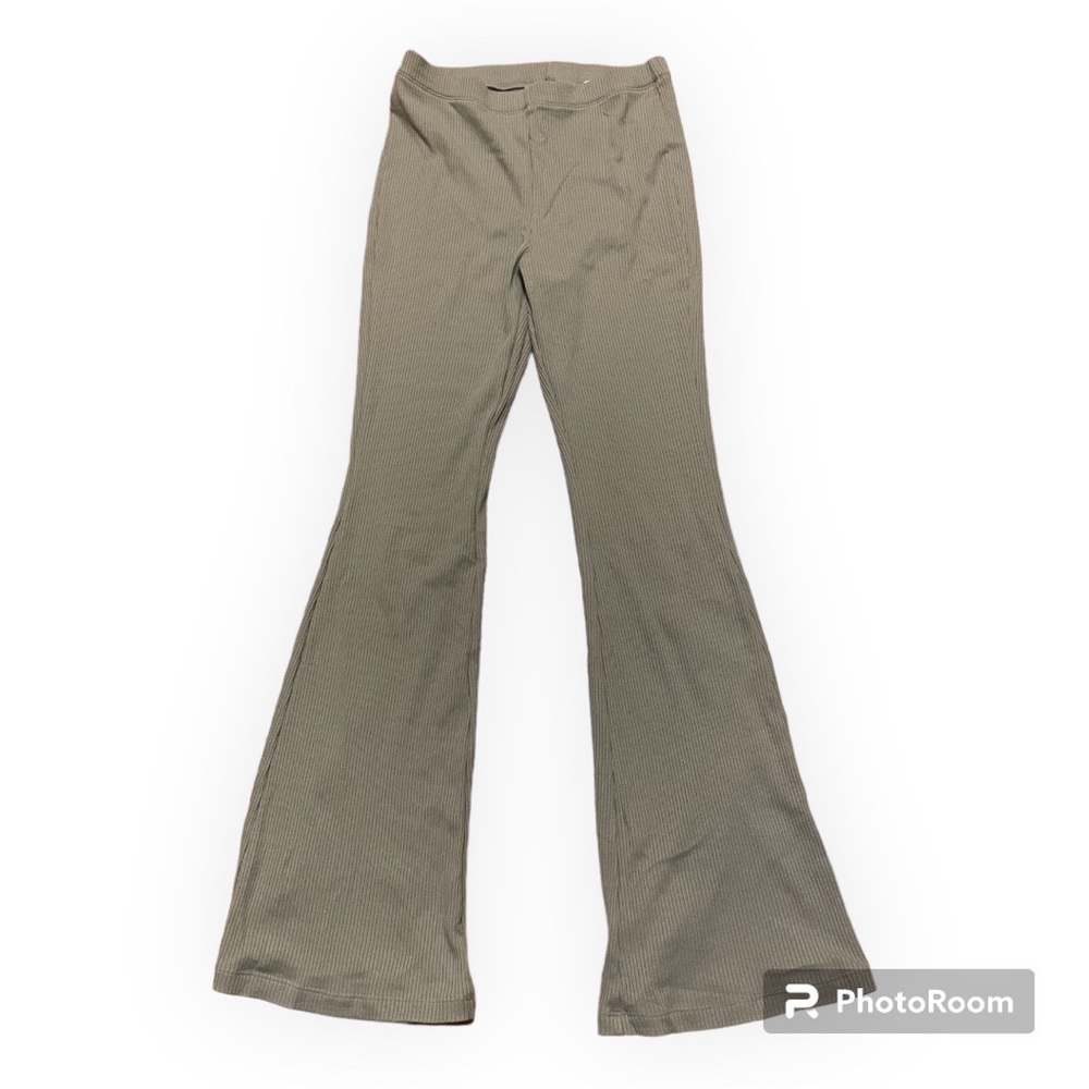 H&M Olive Ribbed Boot Cut Pants